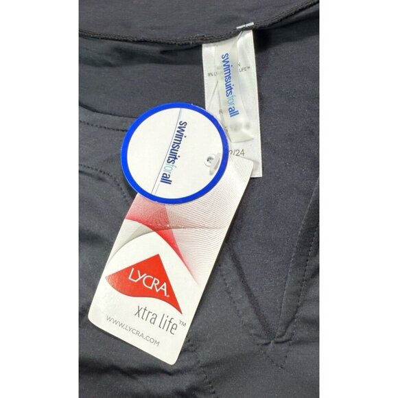 SwimsuitsForAll Xtra Life Lycra Split-Neck Swim Top Women's Plus Sz 22/24 NWT - Picture 6 of 11